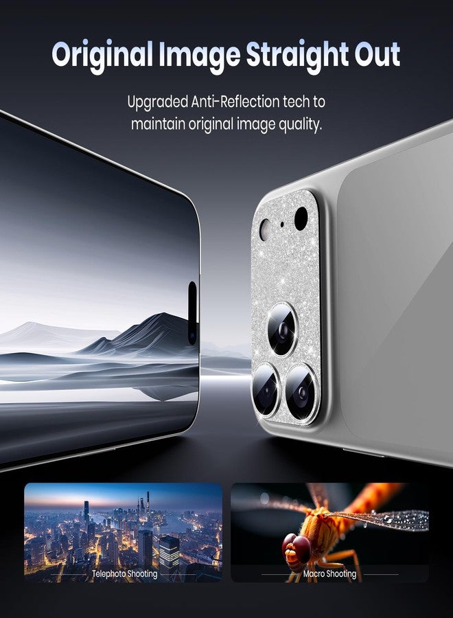 Hoerrye واقي عدسة كاميرا Hoerrye لهاتف iPhone 17 Pro - [مقاوم للكسر حتى ارتفاع 12 قدمًا، معيار عسكري] [امتصاص قوي] غطاء معدني علوي، زجاج مقوى 9H+، غطاء كامل لشاشة الكاميرا، متوافق مع جميع أنواع الجرابات، أبيض لامع - Image 4