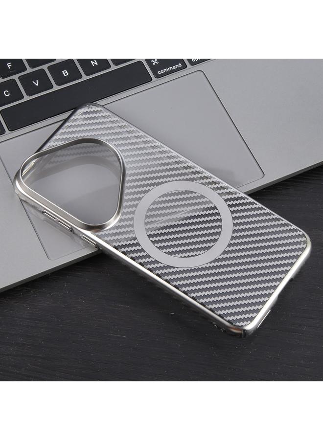 S-TOP Case For Huawei Pura 70 6D Plated Carbon Fiber Clear Magsafe PC Phone Case - Image 4