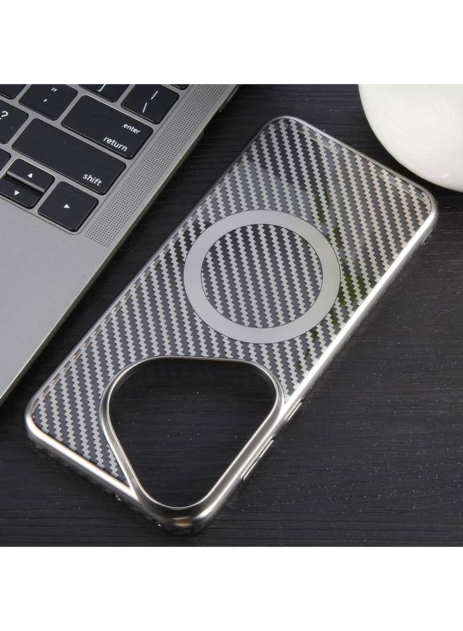 S-TOP Case For Huawei Pura 70 6D Plated Carbon Fiber Clear Magsafe PC Phone Case - Image 5