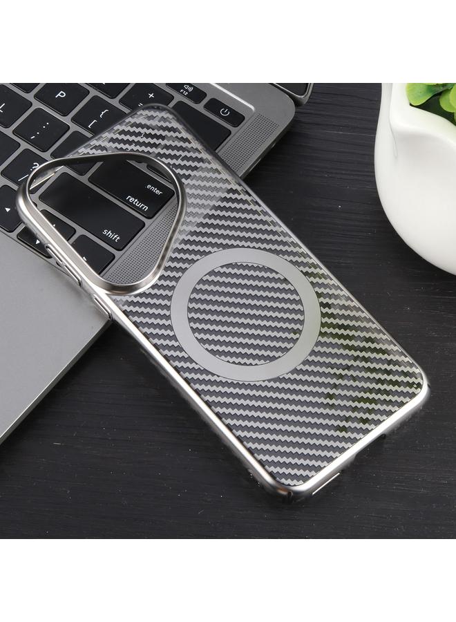 S-TOP Case For Huawei Pura 70 6D Plated Carbon Fiber Clear Magsafe PC Phone Case - Image 2