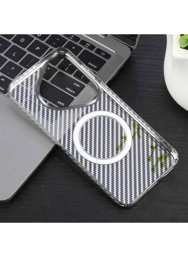 S-TOP Case For Huawei Pura 70 6D Plated Carbon Fiber Clear Magsafe PC Phone Case - Image 3