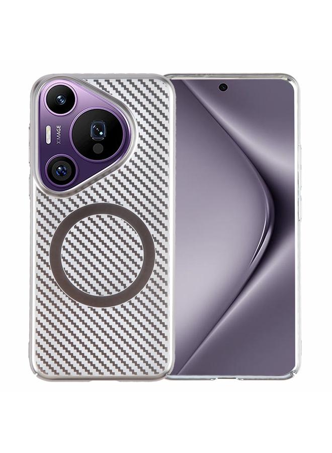 S-TOP Case For Huawei Pura 70 6D Plated Carbon Fiber Clear Magsafe PC Phone Case - Image 1