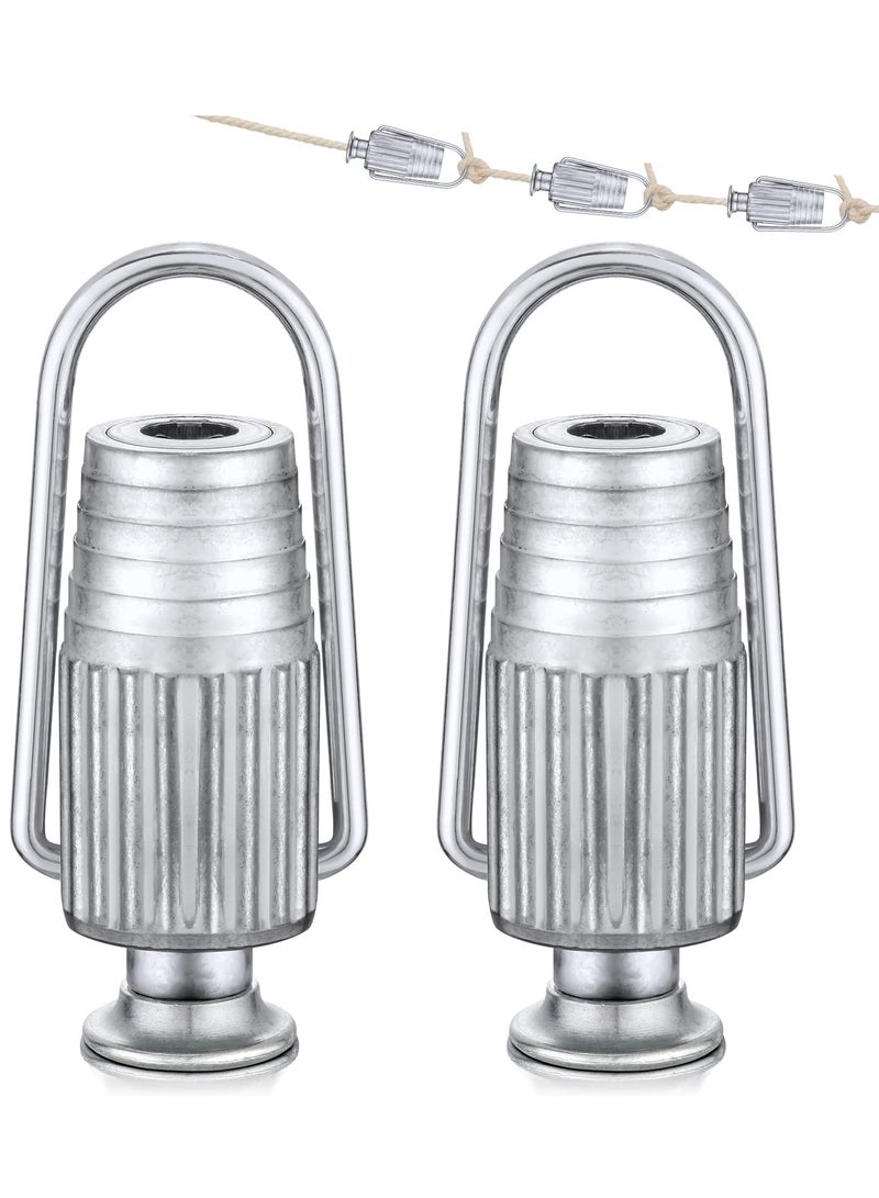 SYOSI 2 pcs Clothesline Tightener Metal Line Tight Grips Tools Aluminium for Pulleys and Fixed Clothes Lines Household Laundry Supplies - Image 1