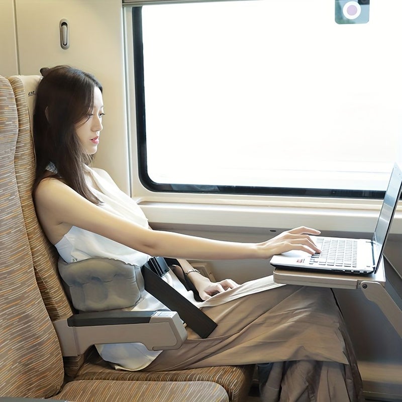 Grey Inflatable Lumbar Pillow for Office Travel and Long Drives - Image 4