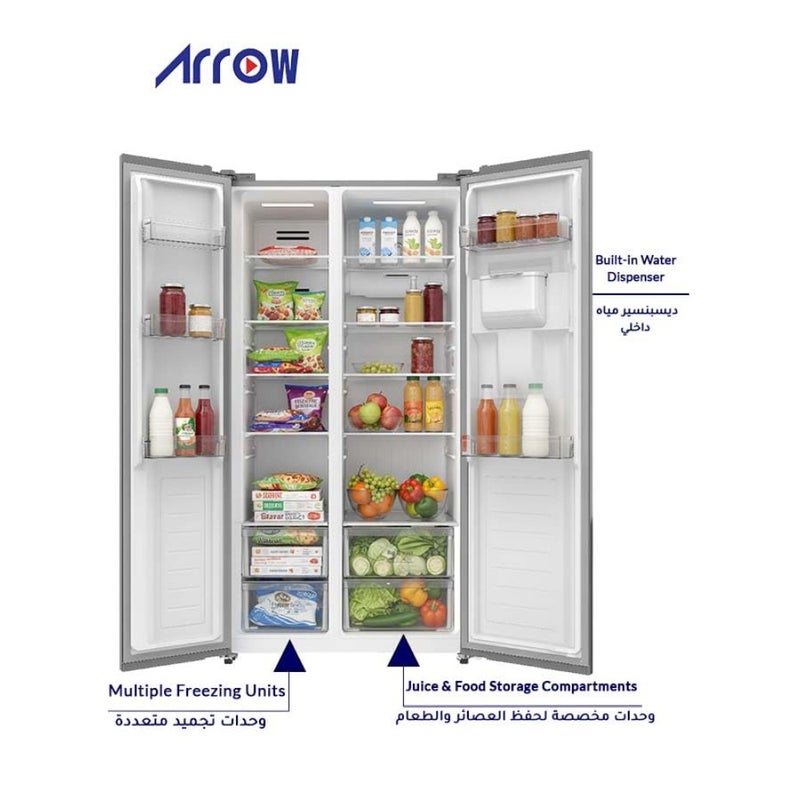 Frost Free Double Door Refrigerator for Home Use, Stainless Steel, Silver, 534-Liter Capacity with Power Saving Digital Control Panel - Image 2