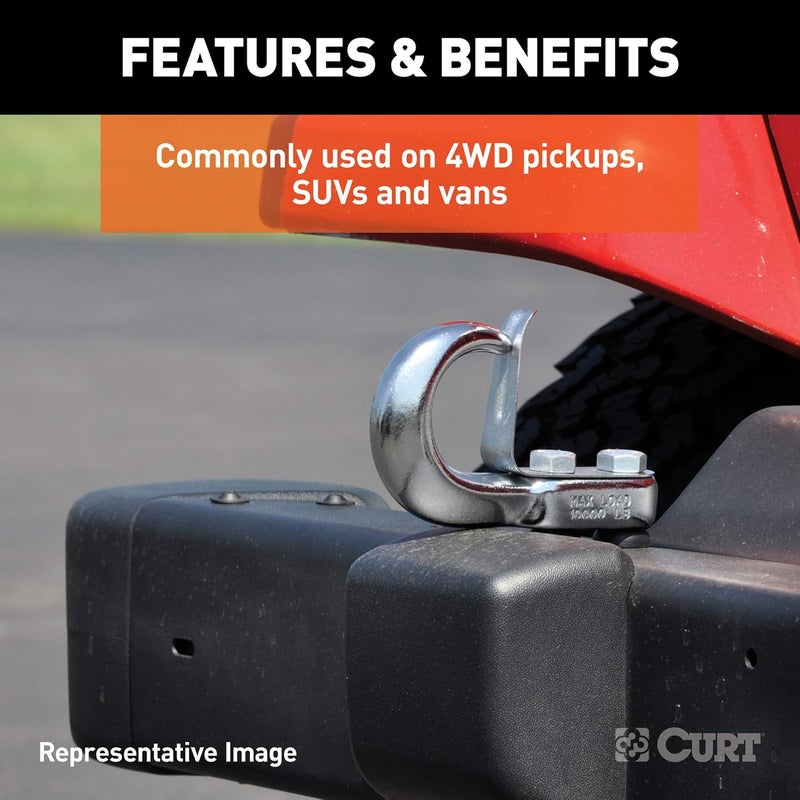 CURT Bolt-On Black Steel Tow Hook - Image 4