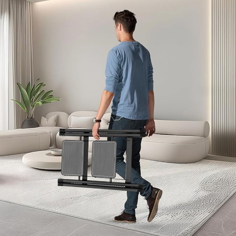 Kitchen/Closet Folding Step Stool, Heavy Duty Steel, Black, 330 Lbs Capacity with Anti-Slip Wide Pedal - Image 3