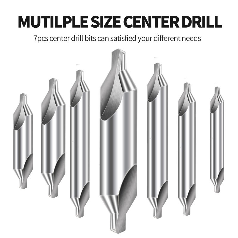 Aleric Center Drill Bits Set - High Speed Steel Center Drill Bits Kit Countersink Tools for Lathe Metalworking, 7 pcs 60-Degree Angle Center Drill Bits in Size 1.0 1.5 2.0 2.5 3.0 4.0 5.0 - Image 5