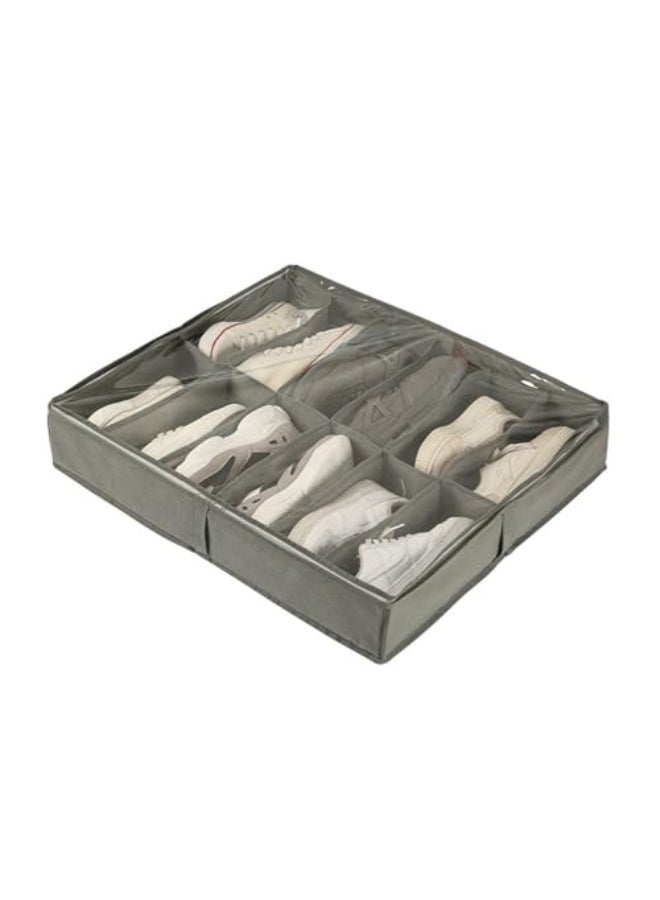 Storage bin Fabric Storage Box Fabric Shoe Box Household Underbed Transparent Shoe Organiser Foldable for Shelves, Toys, Clothes  - Image 1