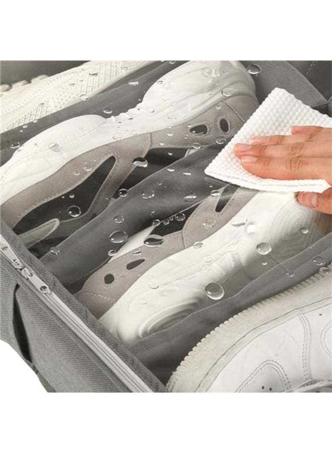 Storage bin Fabric Storage Box Fabric Shoe Box Household Underbed Transparent Shoe Organiser Foldable for Shelves, Toys, Clothes  - Image 4