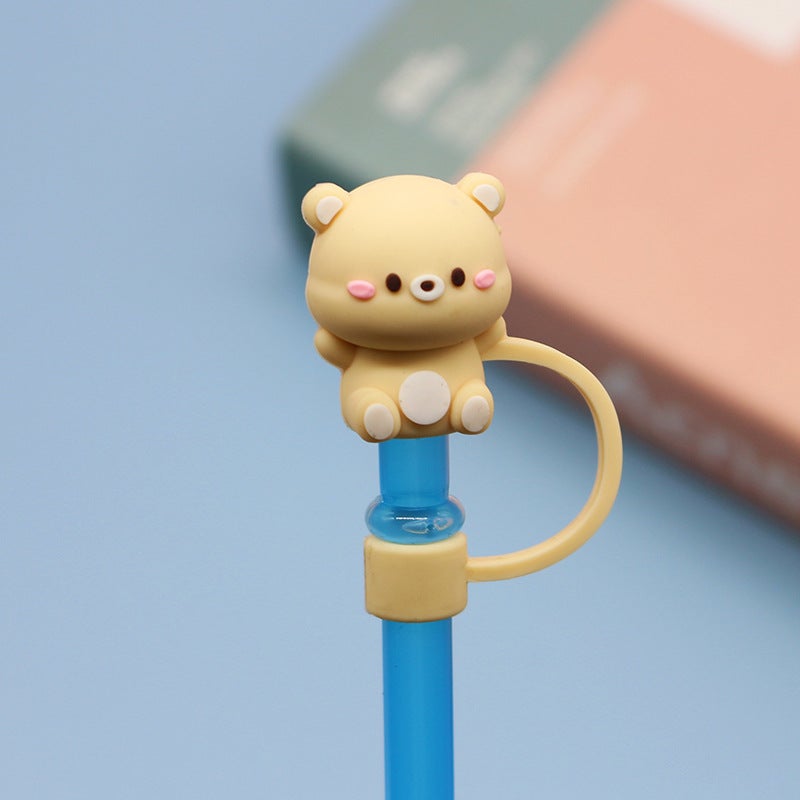 Creative Cartoon Straw Cap Beverage Straw Plug Dust Cover Recyclable Straw Cover Straw Cover Straw Cover Sale - Image 1