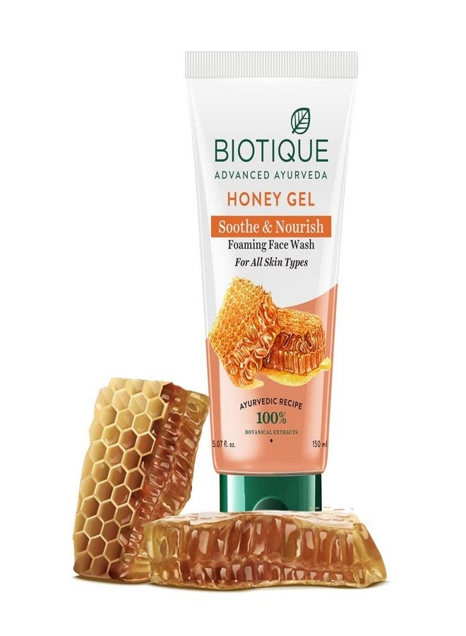 Biotique Honey Gel Soothe & Nourish Foaming Face wash For All Skin Types 150 ml - Image 1