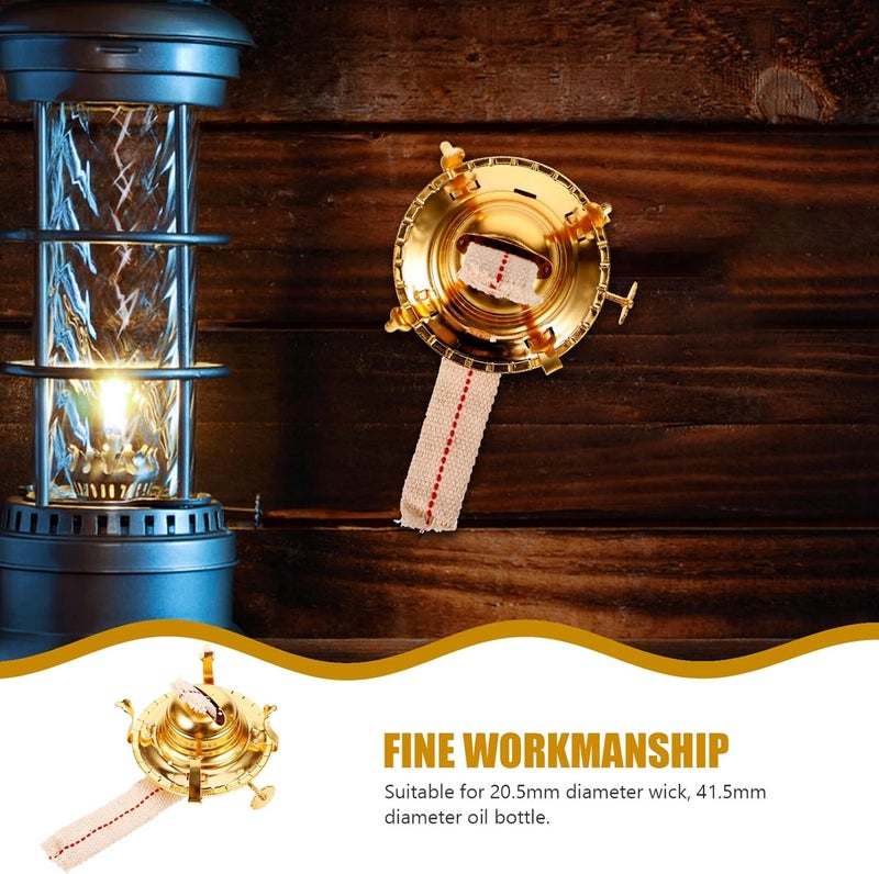 VOSAREA Kerosene Lamp Burner Replacement Retro Brass Oil Lamp Holder Regulator and Fittings - Image 3