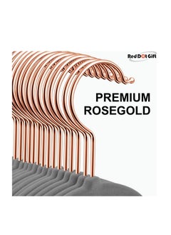 Red Dot Gift 50-Pieces Grey Color Velvet Clothes Hanger with Rose Golden 360 Degree Rotatable Hook,Durable & Slim  - Image 4