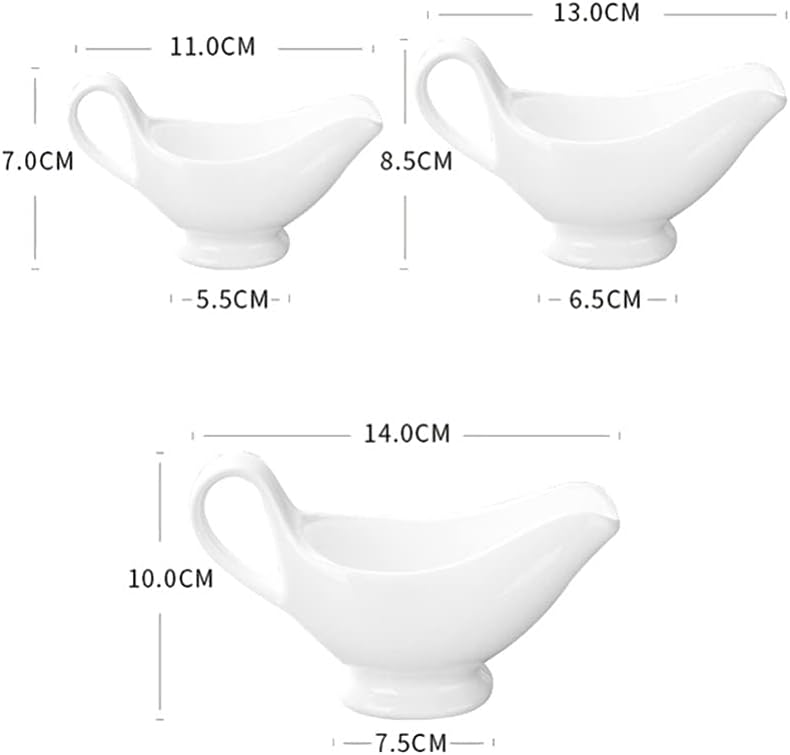 Coffee Syrup Espresso Frothing Pitcher 3pcs Gravy Boat Ceramic Sauce Boat Seasoning Sauce Gravy Bowls Portion Cups for Salad Dressings Creamer Broth Black Pepper Coffee Syrups Coffee Creamer - Image 1