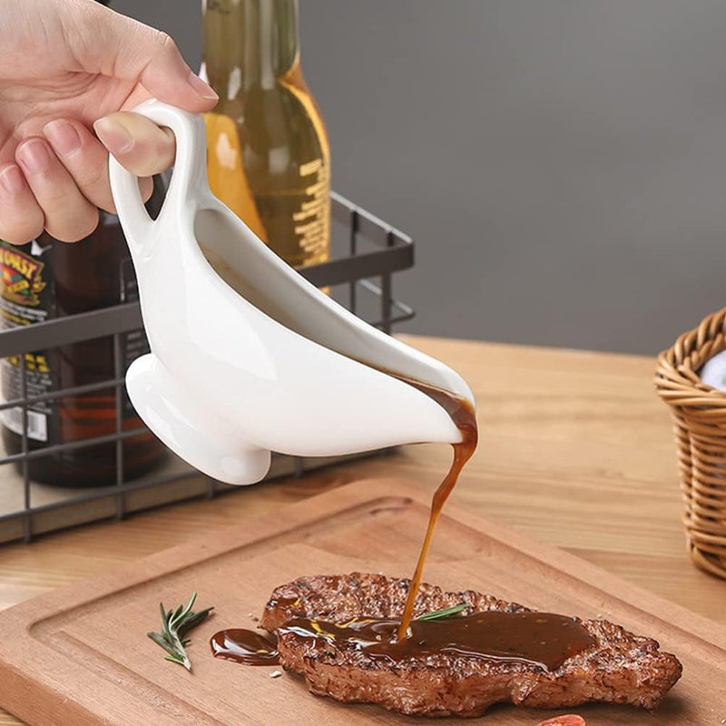 Coffee Syrup Espresso Frothing Pitcher 3pcs Gravy Boat Ceramic Sauce Boat Seasoning Sauce Gravy Bowls Portion Cups for Salad Dressings Creamer Broth Black Pepper Coffee Syrups Coffee Creamer - Image 2