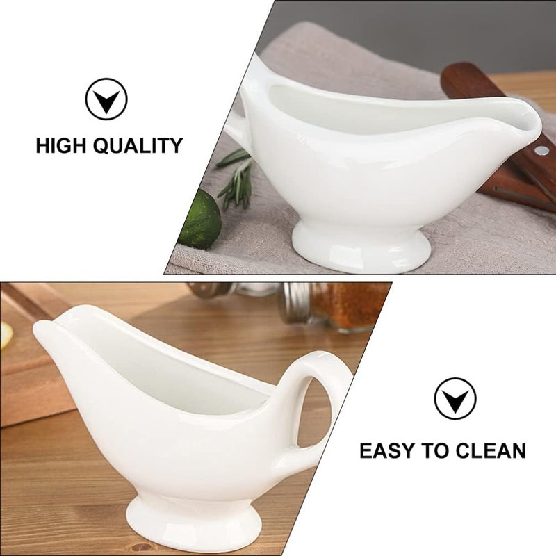 Coffee Syrup Espresso Frothing Pitcher 3pcs Gravy Boat Ceramic Sauce Boat Seasoning Sauce Gravy Bowls Portion Cups for Salad Dressings Creamer Broth Black Pepper Coffee Syrups Coffee Creamer - Image 5