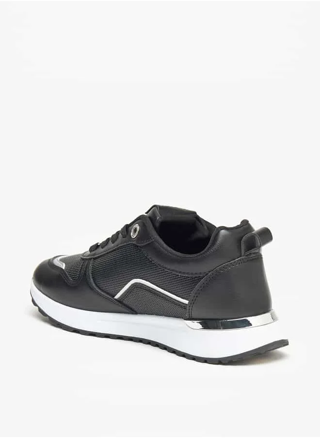 سيليست Women's Textured Sneakers with Lace-Up Closure