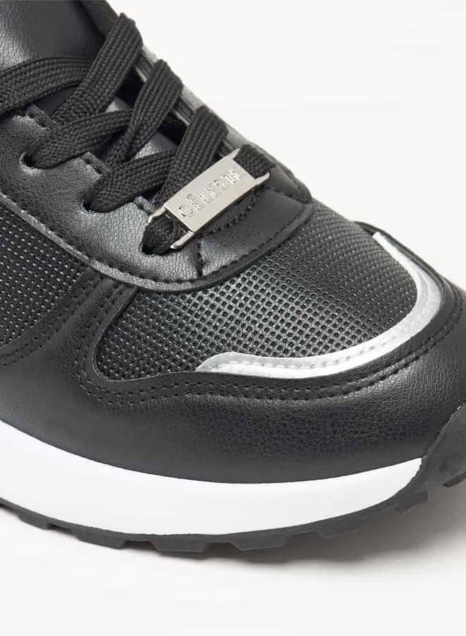Celeste Women's Textured Sneakers with Lace-Up Closure