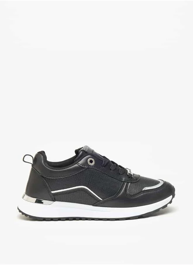 سيليست Women's Textured Sneakers with Lace-Up Closure