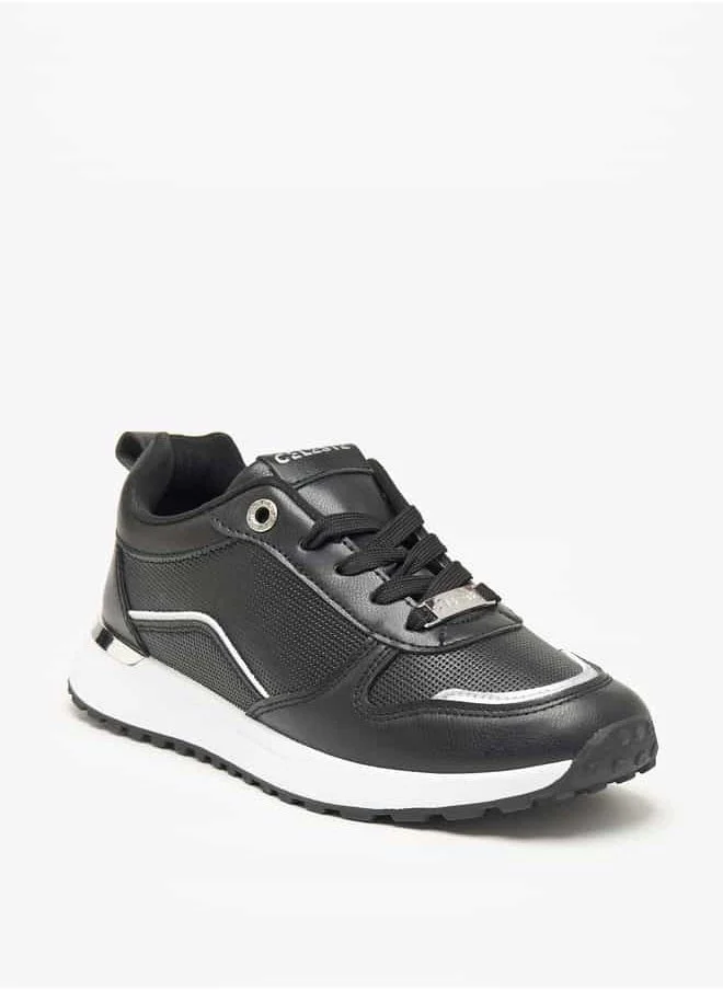 Celeste Women's Textured Sneakers with Lace-Up Closure