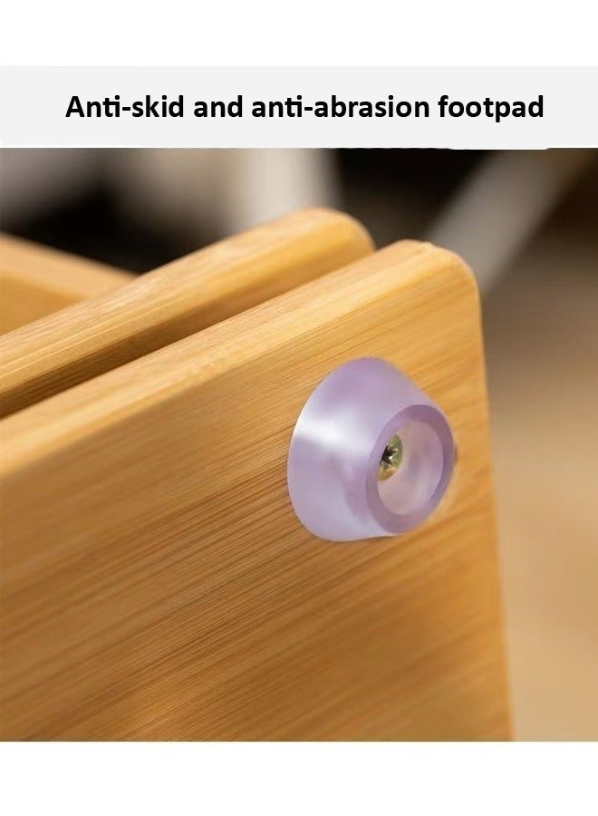 فاشون هوم 6 طبقات رف كتب قابل للدوران 360 درجة، تصميم سياج حديث وبسيط، خزانة كتب على الأرض، خزانة زاوية من الخيزران، رف عرض لغرفة المعيشة، المنزل، المكتب، 37 × 37 × 178 سم - Image 3