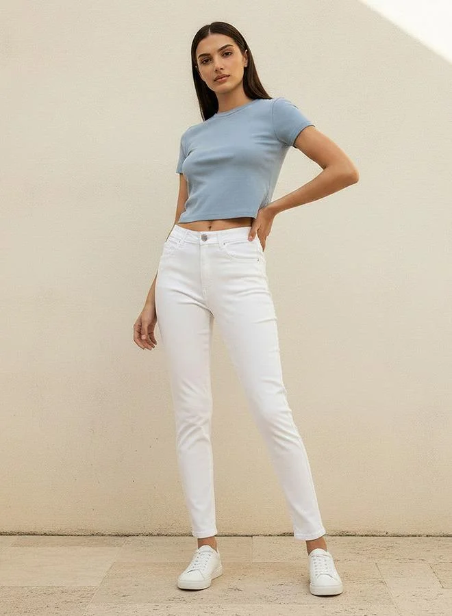 Splash FAV WHITE Mid Rise Skinny Fit Jeans for Women | Best Price UAE