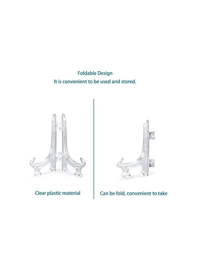 The Bros 35 Pieces 4-inch Clear Plastic Easels or Stand, Clear Easel Plate Holder Display Stand for Home Decoration, Clear Plate Holders for Display Picture Artwork (4 inches)  - Image 4