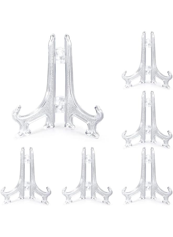 The Bros 35 Pieces 4-inch Clear Plastic Easels or Stand, Clear Easel Plate Holder Display Stand for Home Decoration, Clear Plate Holders for Display Picture Artwork (4 inches)  - Image 1