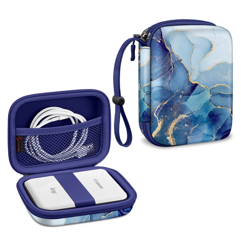 Fintie Protective Case for Canon Ivy 2 Mini, Canon Ivy CLIQ2 / CLIQ+2 Instant Camera Photo Printer - Shockproof Hard Shell Carrying Case, Ocean Marble - Image 1