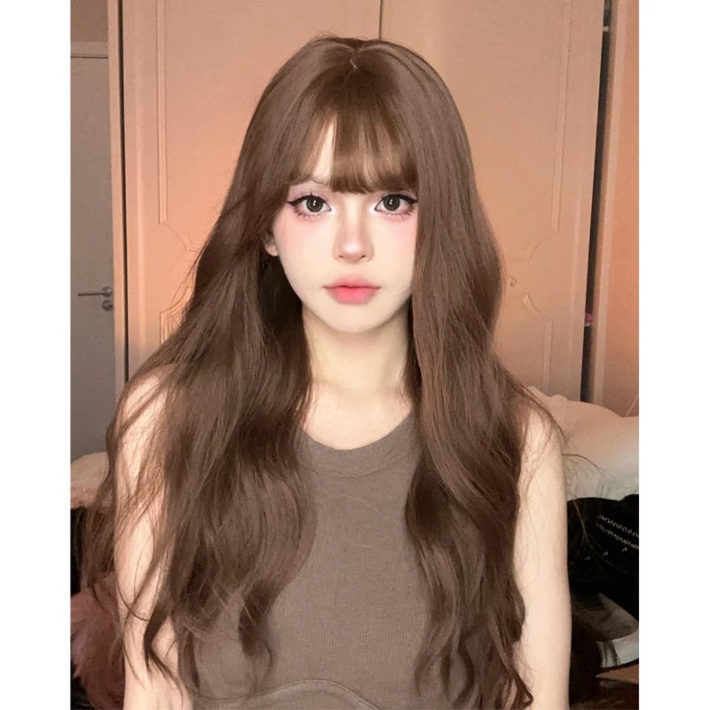 Small Round Kuku Trembles With Cold Brown Water Ripple Bangs Japanese Summer Natural Fluffy Full Head Cover - Image 2