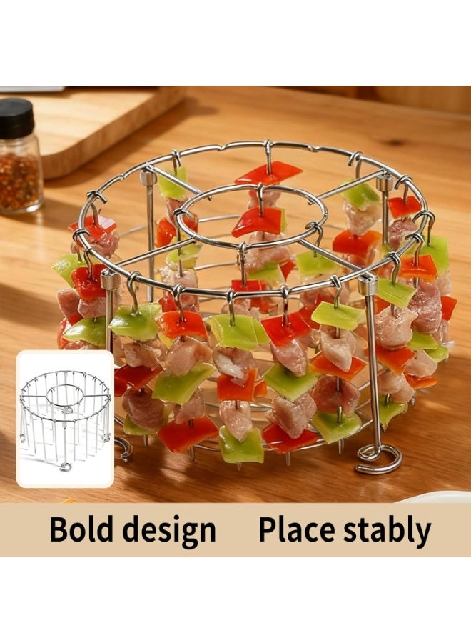 Stainless Steel Air Fryer Grill Skewer Rack, 24 Vertical Meat Skewers BBQ Kabob Set - Image 5