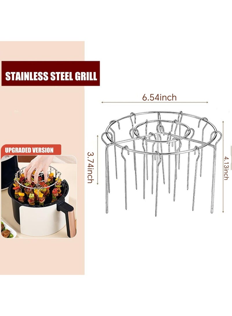 Stainless Steel Air Fryer Grill Skewer Rack, 24 Vertical Meat Skewers BBQ Kabob Set - Image 3