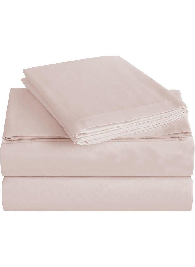 Charisma Charisma - 310 TC Queen 4 Piece Sheet and Pillowcase Set - Solid Sateen Collection - Blush  - Image 2