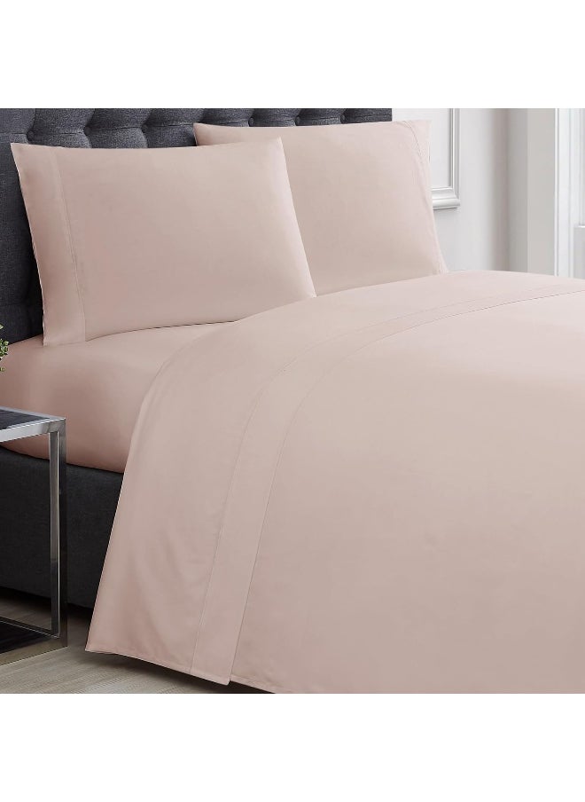Charisma Charisma - 310 TC Queen 4 Piece Sheet and Pillowcase Set - Solid Sateen Collection - Blush  - Image 5