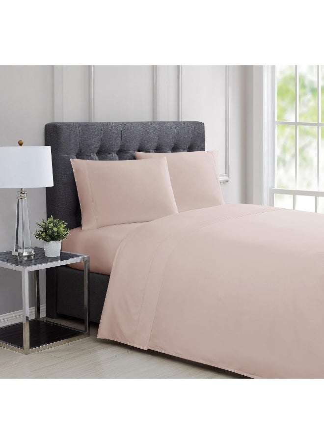 Charisma Charisma - 310 TC Queen 4 Piece Sheet and Pillowcase Set - Solid Sateen Collection - Blush  - Image 1