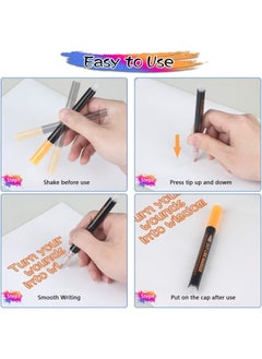 Like-It like it Outline Marker Set 12 Metallic Colours Extra Fine Point Water Based Opaque Ink Glitter Pen Set for Rock Painting Glass Mug Wood Fabric Canvas DIY Craft with Fine Medium Tip  - Image 5