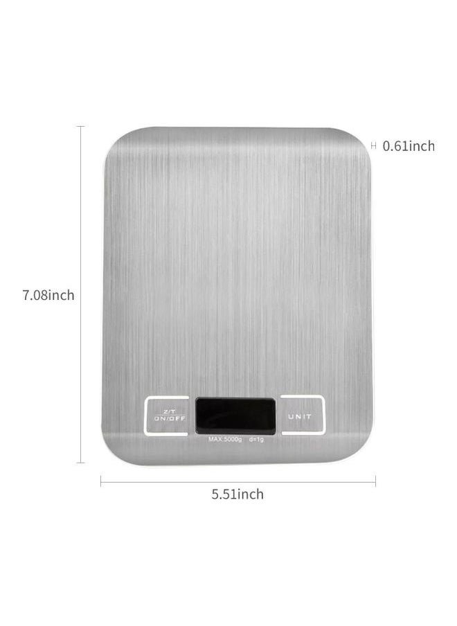 Digital Kitchen Scale with LCD Display Silver