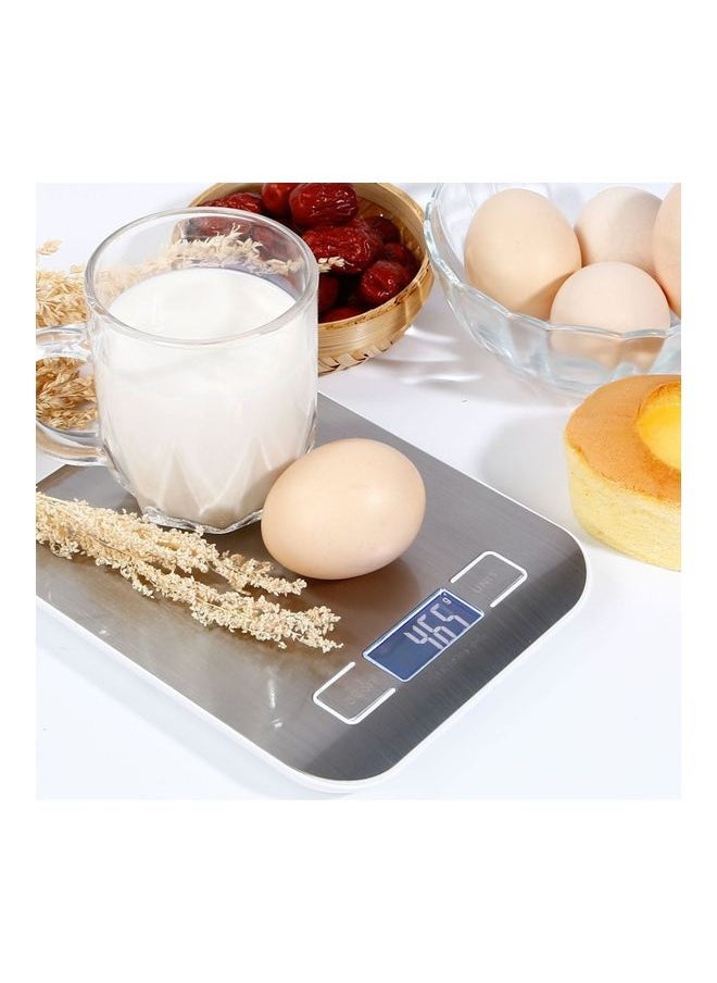Digital Kitchen Scale with LCD Display Silver