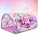 Wowangce Unicorn Bed Tent for Kids Large Kids Twin Tent Toddler Play Bed with Carry Bag Foldable with String Lights for Girls Boys Bedroom Indoor Games - Image 3