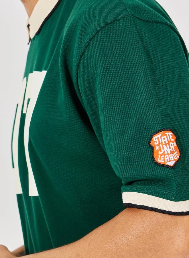 Styli Premium Heavy Pique Knit Oversized Polo with Badge Detail