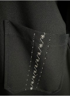 The Abaya Market Black Formal Abaya with Enchanted Garden Embroidery and Pockets  - Image 2