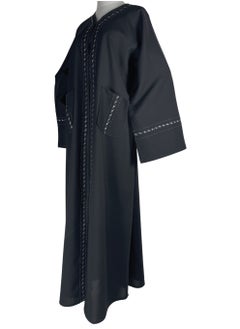The Abaya Market Black Formal Abaya with Enchanted Garden Embroidery and Pockets  - Image 1