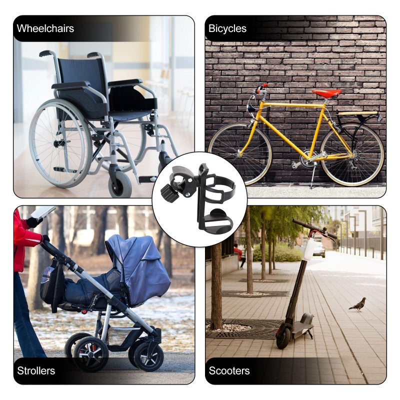 Universal Walker Cup Holder with Adjustable Strap for Stroller Bicycle and Mobility Aids - Image 5