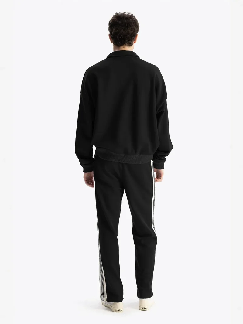 Giesto Black GIESTO Drawstring Neckline Printed Sweatshirt for Men | Best Price UAE