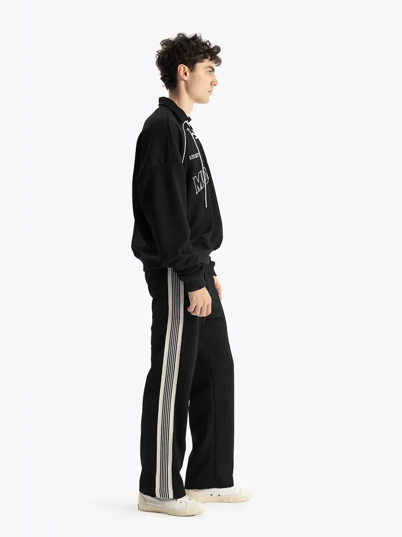 Giesto Black GIESTO Drawstring Neckline Printed Sweatshirt for Men | Best Price UAE