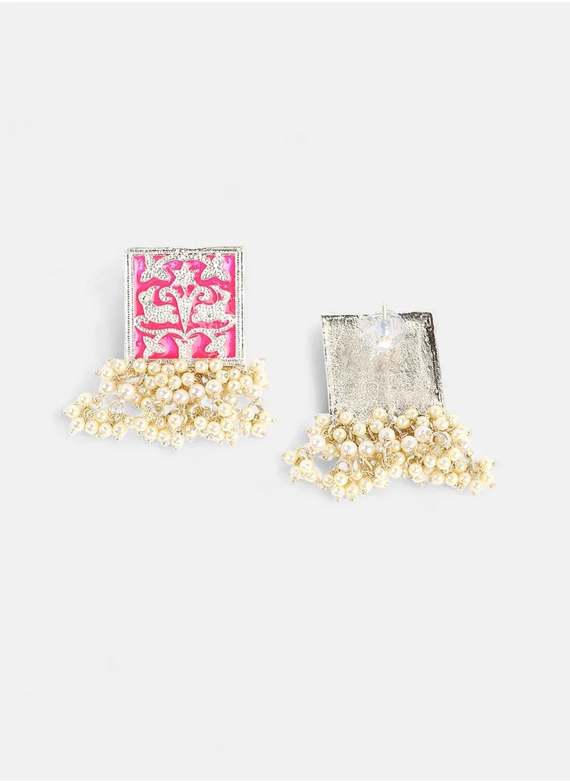 سوهي The Niloufar Pearls Beaded Contemporary Drop Earrings