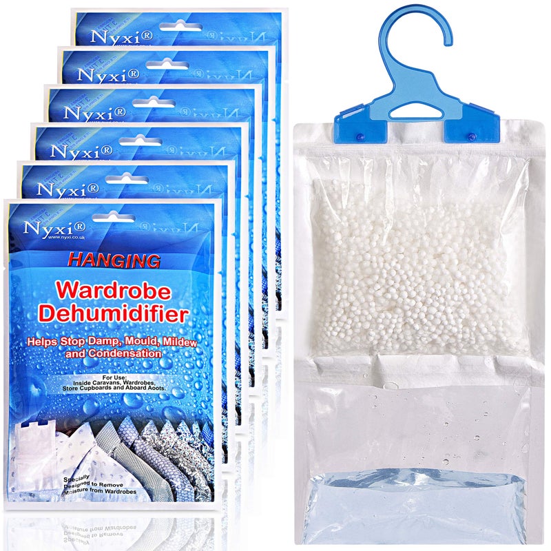 Nyxi Set of 3 Hanging Interior Wardrobe Dehumidifier  230g Each Bag  Ideal to stop damp mould mildew  condensation For Wardrobe Home Kitchen Garage Bedroom Caravan Office Basement etc