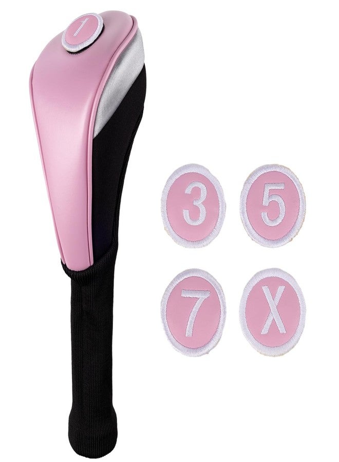 Andux 3pcs/Set PU Golf Wood Club Head Covers with Long Neck Pink - Image 5