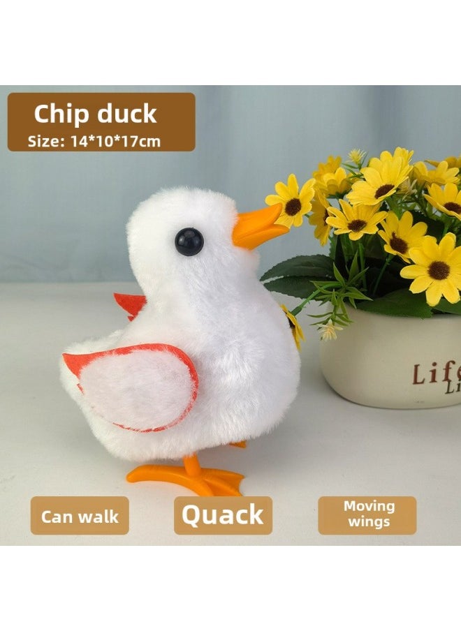 Electric Plush Duckling Quack Quack Toy Can Walk Can Call Can Move Machine Simulation Plush Duckling Electronic Pet-Color:Chip Chick (white) Simulated Barking Sound  - Image 5